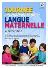 Internacia Tago de la Gepatra Lingvo, 21-a de februaro 2017 - (franca | fr | Français) klaku por vidi la grandan (preseblan) afiŝversion (en nova fenestro)