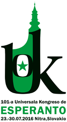 101-a Universala Kongreso de Esperanto, en Nitra (Nitro), Slovakio, 23 - 30 julio 2016.  Klaku por viziti la retejon de la 101-a UK!